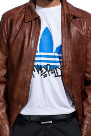 John Wick Brown Distressed Biker Leather Jacket Buy now