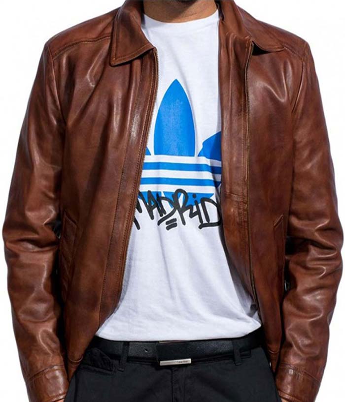 John Wick Brown Distressed Biker Leather Jacket Buy now