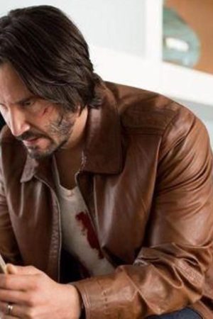 John Wick Brown Distressed Biker Leather Jacket motorrad Jacke