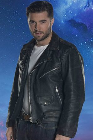 Josh Bowman Doctor Who Brando Biker Leather Jacket