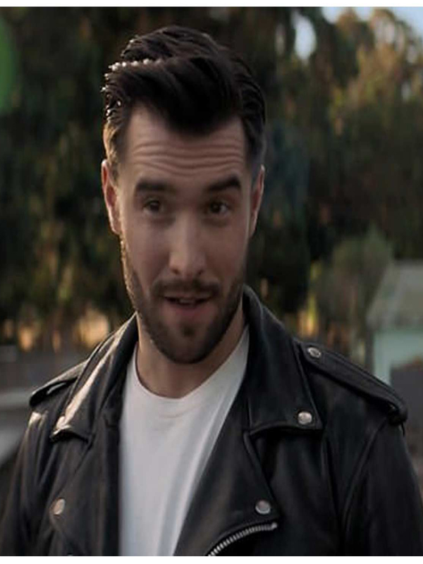 Josh Bowman Doctor Who Brando Biker Leather Jacket Free Shipping UK USA Canada