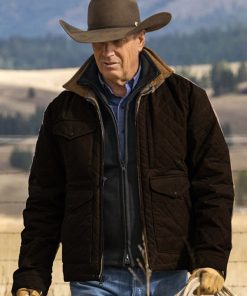 Kevin Costner Yellowstone Black Quilted Cotton Jacket