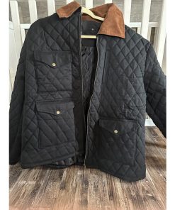 Kevin Costner Yellowstone Black Quilted Cotton Jacket Sale
