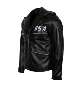 Mens Faith Rockers George Michael BSA Leather Jacket lederjacke herren veste en cuir