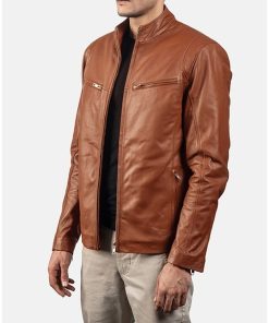 Men's Vintage Biker Classic Tan Leather Jacket Hot Sale