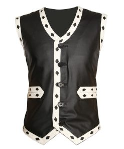 Michael Ajax The Warriors Motorcycle Leather Vest Halloween Costume Cosplay