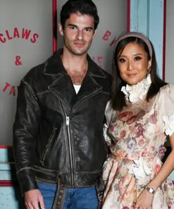 Paul Forman Black Brando Biker Leather Jacket Free Shipping USA UK Canada