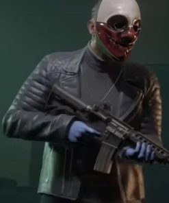 Payday 3 Wolf Black Leather Jacket Costume