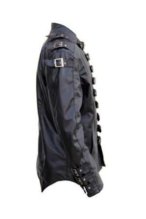 Punk Emo Vintage Black Leather Gothic Jacket Costume Free Shipping UK USA Canada