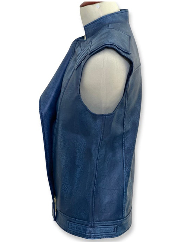 Star Wars Jedi Survivor Blue Leather Vest Costume Cosplay Comic Con