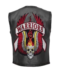 The Warriors Biker Black Leather Vest Halloween Free Shipping USA UK Canada
