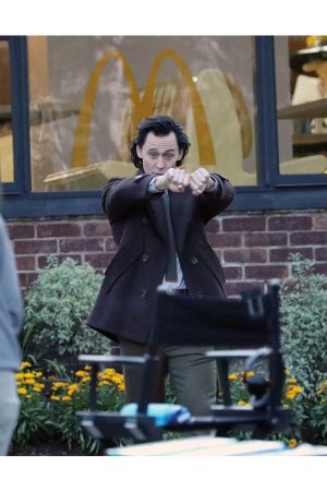 Tom Hiddleston Loki Season 2 Brown Wool Pea Coat Sale