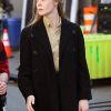 A Complete Unknown Elle Fanning Black Wool Coat