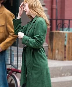 A Complete Unknown Elle Fanning Green Wool Coat Winter Sale for Women