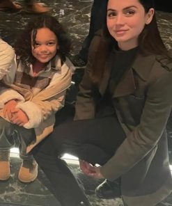 Ana de Armas Ballerina Green Wool Coat Shop now