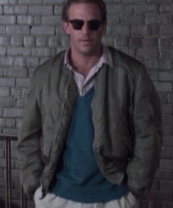Bull Durham Kevin Costner Green Bomber Jacket Black Friday Sale