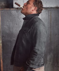 Cole Hauser Yellowstone Gray Suede Leather Jacket Free Shipping UK USA Canada