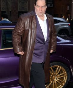 Colin Farrell The Penguin Series Brown Leather Coat