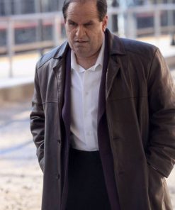 Colin Farrell The Penguin Series Brown Leather Coat Christmas Sale