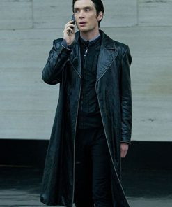 In Time Cillian Murphy Black Leather Coat Easter Sale
