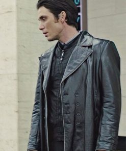 In Time Cillian Murphy Black Leather Coat Free Shipping UK USA Canada