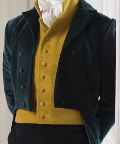 James Norton Bridgerton Green Velvet Tailcoat Free Shipping UK USA Canada