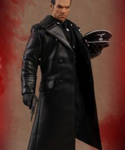 Johann Schmidt Red Skull Black Leather Coat Costume Free Shipping UK USA Canada