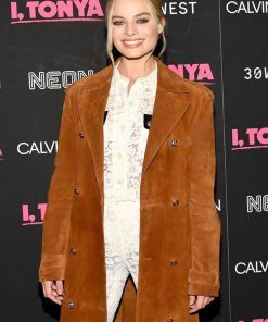 Margot Robbie Harley Quinn Trench Suede Coat