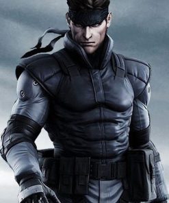 Metal Gear 2 Solid Snake Leather Gaming Vest Halloween Costume