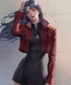 Misato Katsuragi Red Leather Cropped Jacket Black Friday Sale