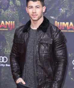 Nick Jonas Jumanji Black Leather Jacket
