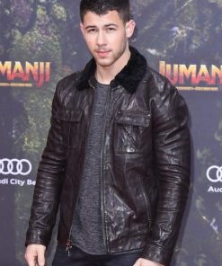 Nick Jonas Jumanji Black Leather Jacket Buy now