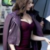 Ocean's 8 Anne Hathaway Purple Leather Jacket