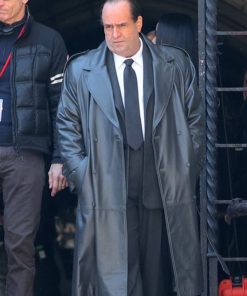 The Penguin 2024 Colin Farrell Black Leather Trench Coat