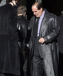 The Penguin 2024 Colin Farrell Black Leather Trench Coat Black Friday Sale