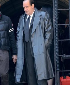 The Penguin 2024 Colin Farrell Black Leather Trench Coat Christmas Sale