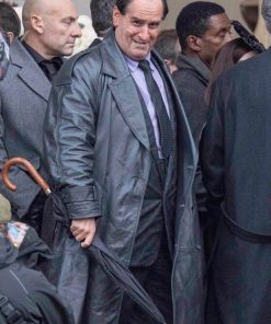 The Penguin 2024 Colin Farrell Black Leather Trench Coat Shop now