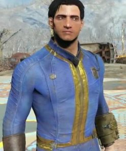 Vault Fallout 76 Blue Leather Jacket