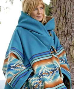 Yellowstone Beth Dutton Coat Vintage Blue Poncho