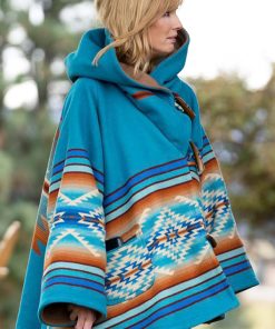 Yellowstone Beth Dutton Coat Vintage Blue Poncho On Sale