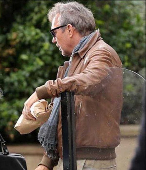 3 Days To Kill Kevin Costner Brown Leather Jacket Easter Sale