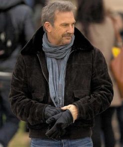 3 Days To Kill Kevin Costner Brown Leather Suede Jacket Easter Sale