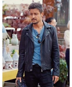 A Picture of Her Tyler Hynes Black Leather Jacket Free Shipping UK USA Canada