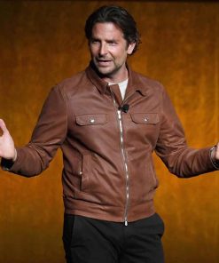 A Star Is Born Bradley Cooper Brown Leather Jacket Free Shipping UK USA Canada