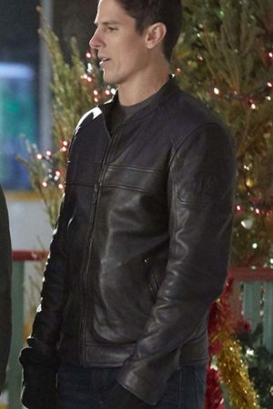 A Veteran Christmas Sean Faris Black Leather Jacket