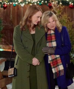 Alex Paxton-Beesley Our Christmas Mural Green Wool Coat Free Shipping UK USA Canada