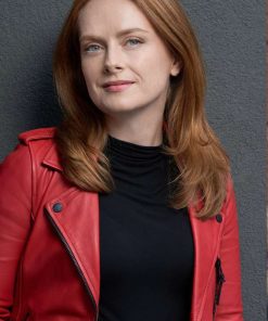 Alex Paxton-Beesley Our Christmas Mural Red Leather Jacket Free Shipping UK USA Canada