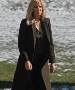 Beth Dutton Yellowstone Green Wool Coat New Year Sale