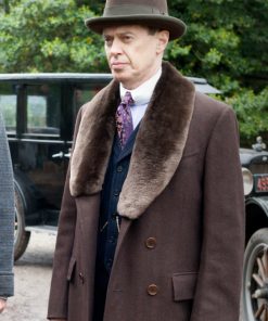 Boardwalk Empire Nucky Thompson Brown Wool Coat Free Shipping UK USA Canada