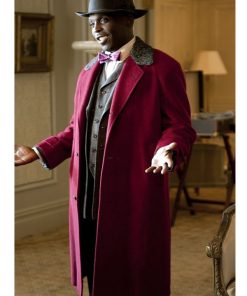 Chalky White Boardwalk Empire Maroon Wool Coat